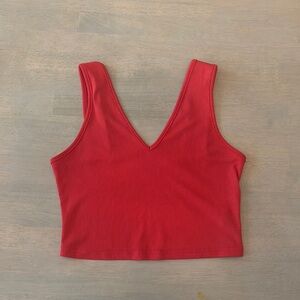 SHEIN Red Sleeveless Crop Tank Top